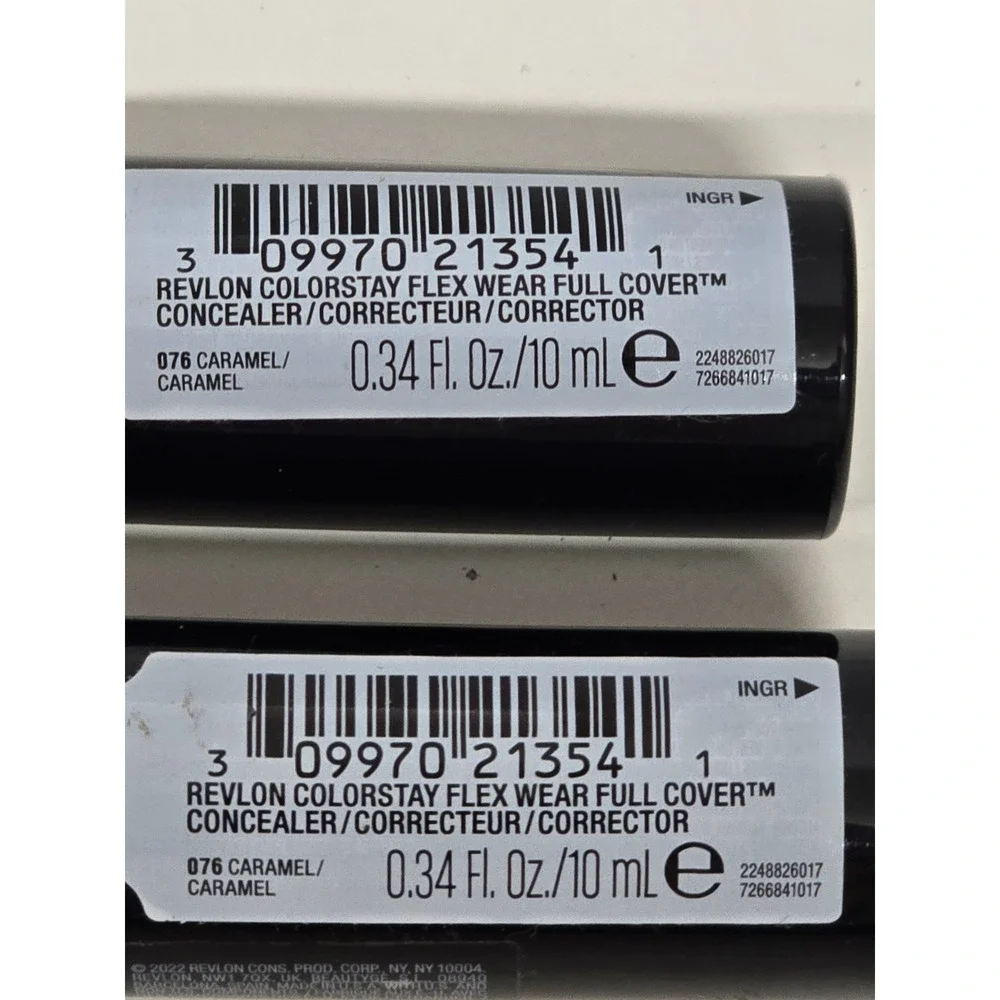 2 ~ Revlon ColorStay Flex Wear Full Cover Concealer #076 Caramel‎ 0.34 fl oz